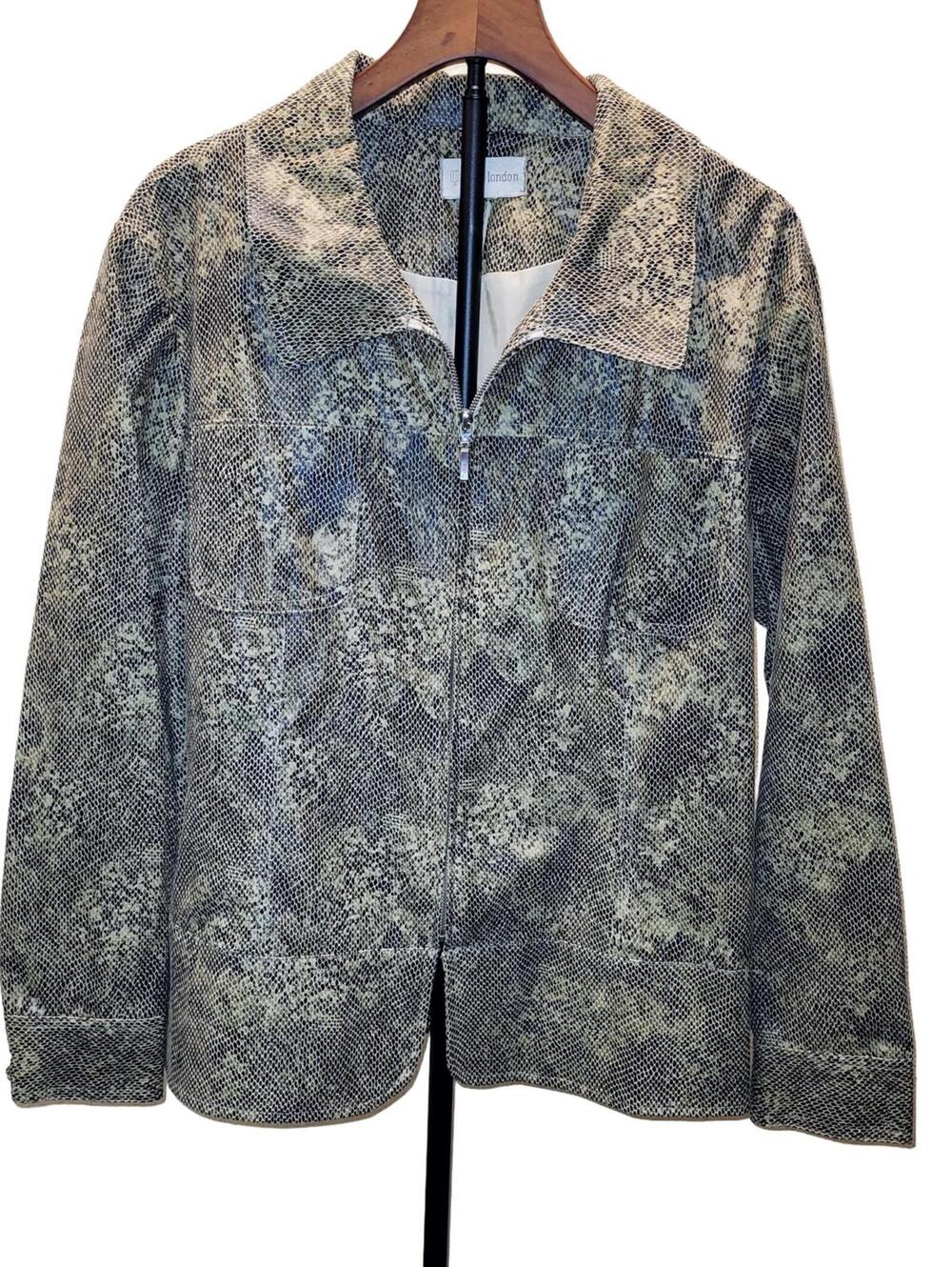 Erin London Snake Skin Pattern Jacket with Zip Front Closure Womens Size 2X